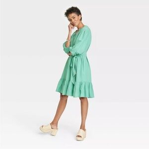 Knox Rose V-Neck Tie-Belt 3/4 Sleeve Dress